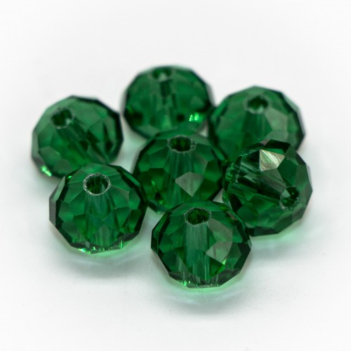 Бусины рондели 8*6мм, изумрудный прозрачный.